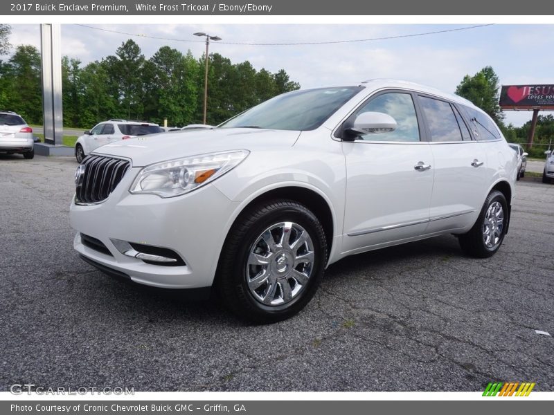 White Frost Tricoat / Ebony/Ebony 2017 Buick Enclave Premium