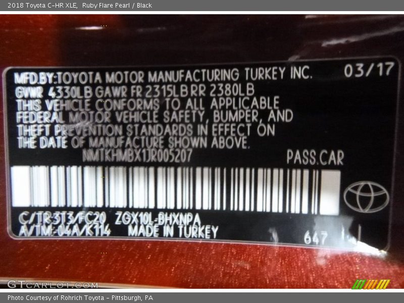 Ruby Flare Pearl / Black 2018 Toyota C-HR XLE