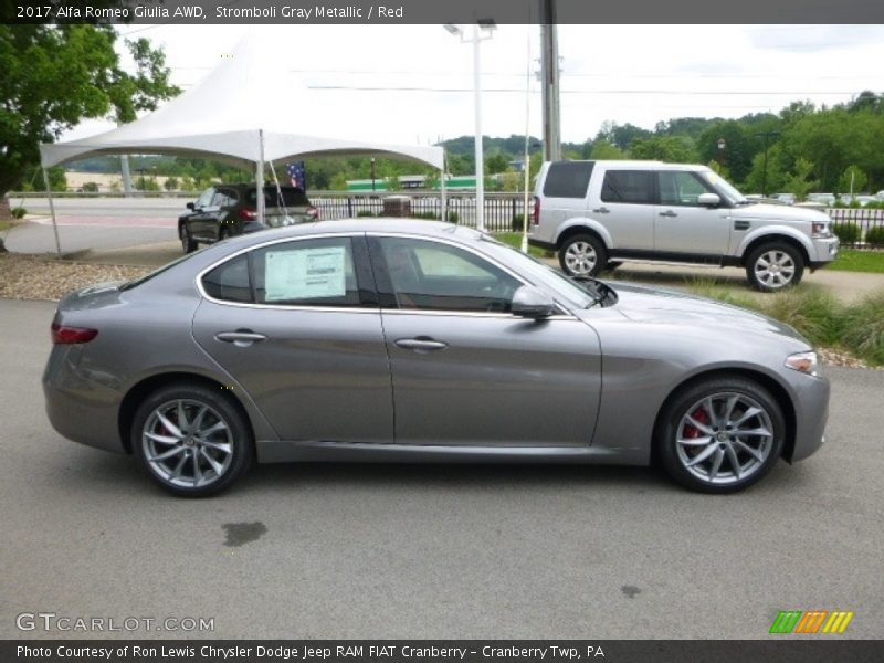 Stromboli Gray Metallic / Red 2017 Alfa Romeo Giulia AWD