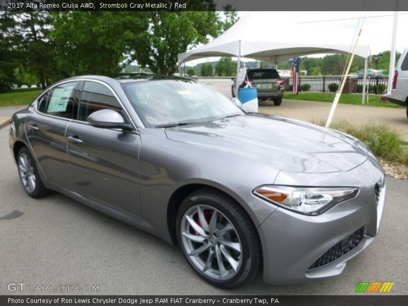 Stromboli Gray Metallic / Red 2017 Alfa Romeo Giulia AWD