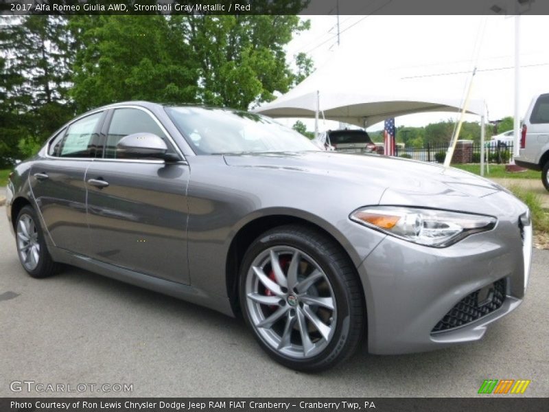 Stromboli Gray Metallic / Red 2017 Alfa Romeo Giulia AWD