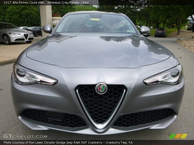 Stromboli Gray Metallic / Red 2017 Alfa Romeo Giulia AWD