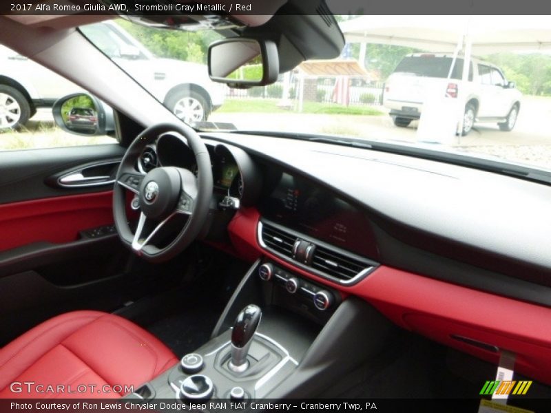 Stromboli Gray Metallic / Red 2017 Alfa Romeo Giulia AWD
