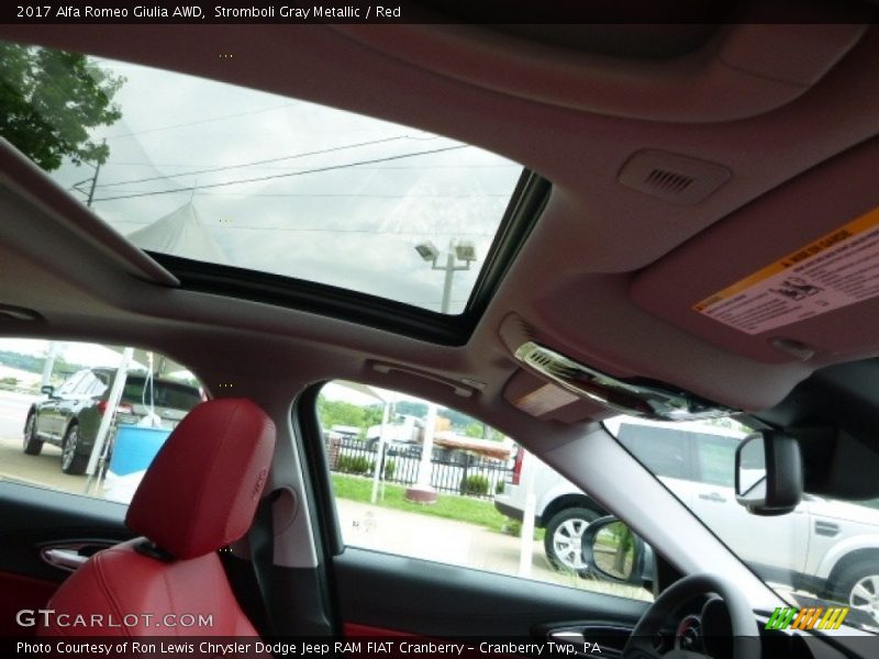 Stromboli Gray Metallic / Red 2017 Alfa Romeo Giulia AWD