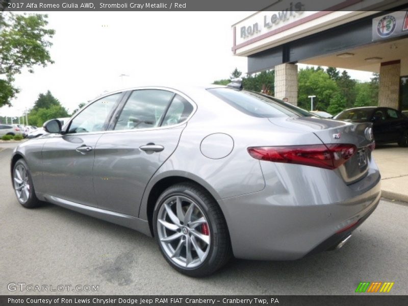 Stromboli Gray Metallic / Red 2017 Alfa Romeo Giulia AWD