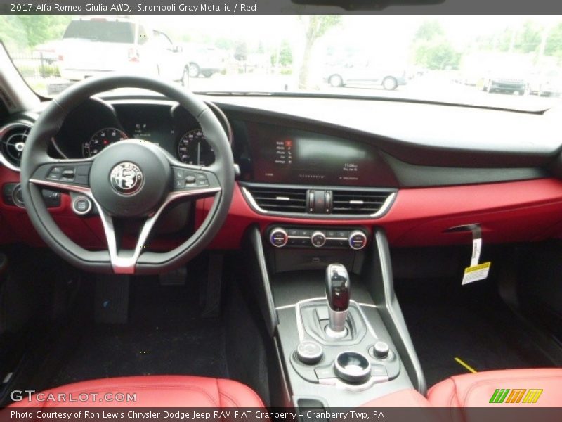 Stromboli Gray Metallic / Red 2017 Alfa Romeo Giulia AWD