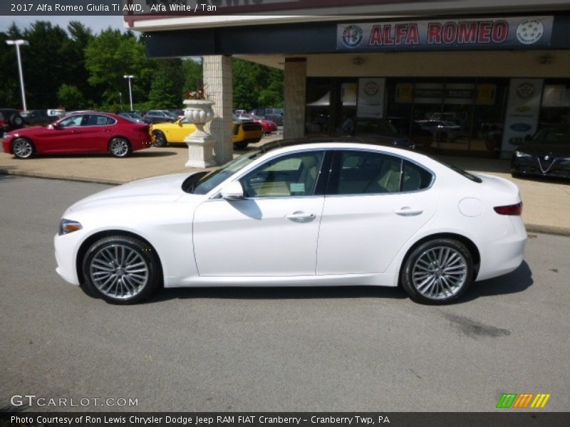 Alfa White / Tan 2017 Alfa Romeo Giulia Ti AWD