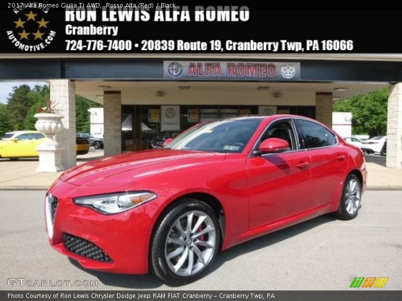 Rosso Alfa (Red) / Black 2017 Alfa Romeo Giulia Ti AWD