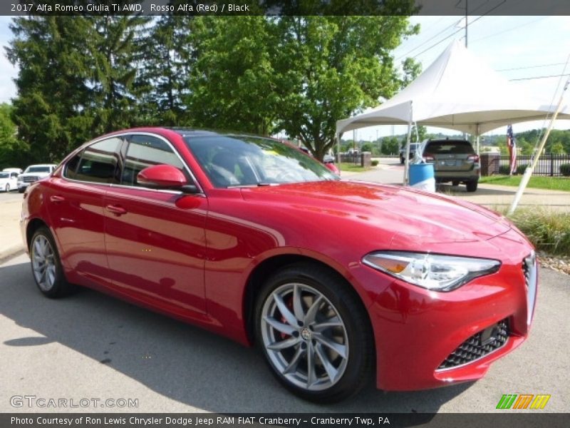 Rosso Alfa (Red) / Black 2017 Alfa Romeo Giulia Ti AWD