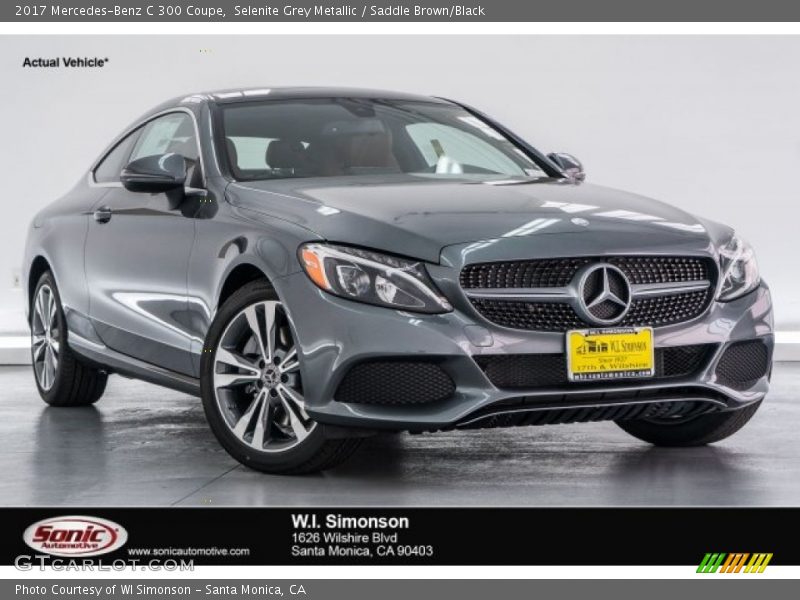 Selenite Grey Metallic / Saddle Brown/Black 2017 Mercedes-Benz C 300 Coupe