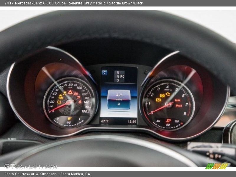 Selenite Grey Metallic / Saddle Brown/Black 2017 Mercedes-Benz C 300 Coupe