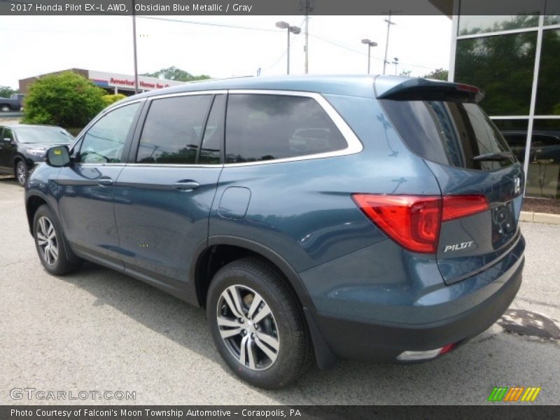 Obsidian Blue Metallic / Gray 2017 Honda Pilot EX-L AWD