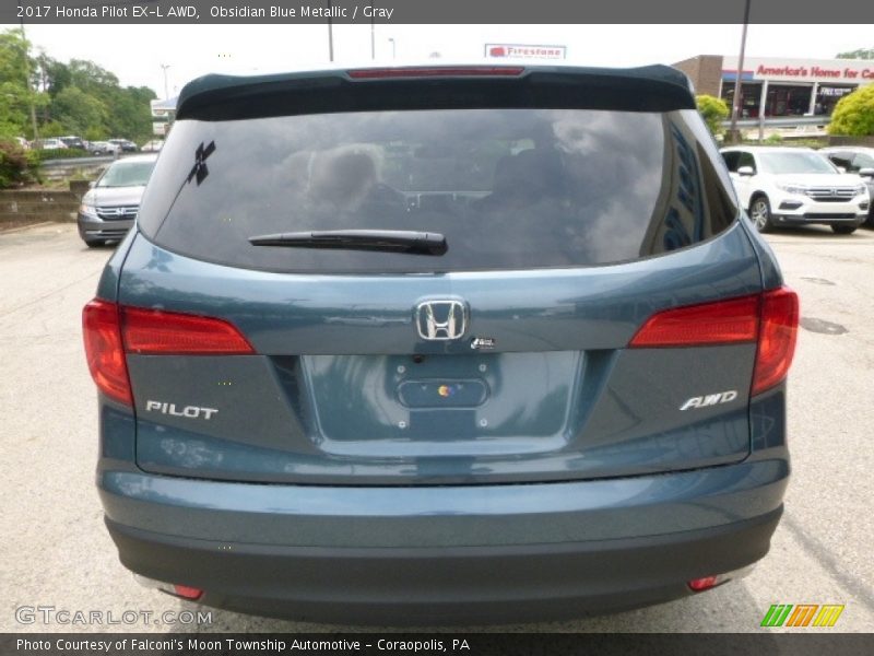 Obsidian Blue Metallic / Gray 2017 Honda Pilot EX-L AWD