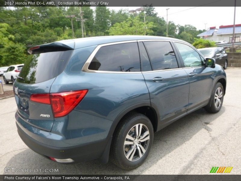 Obsidian Blue Metallic / Gray 2017 Honda Pilot EX-L AWD