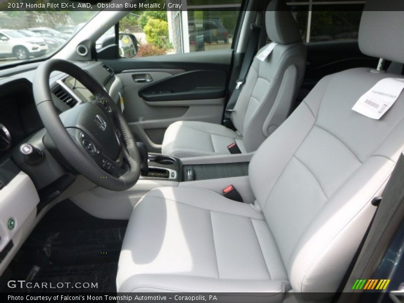 Obsidian Blue Metallic / Gray 2017 Honda Pilot EX-L AWD