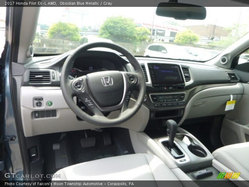 Obsidian Blue Metallic / Gray 2017 Honda Pilot EX-L AWD