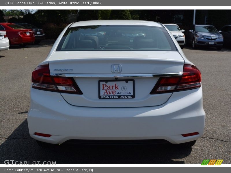 White Orchid Pearl / Black 2014 Honda Civic EX-L Sedan