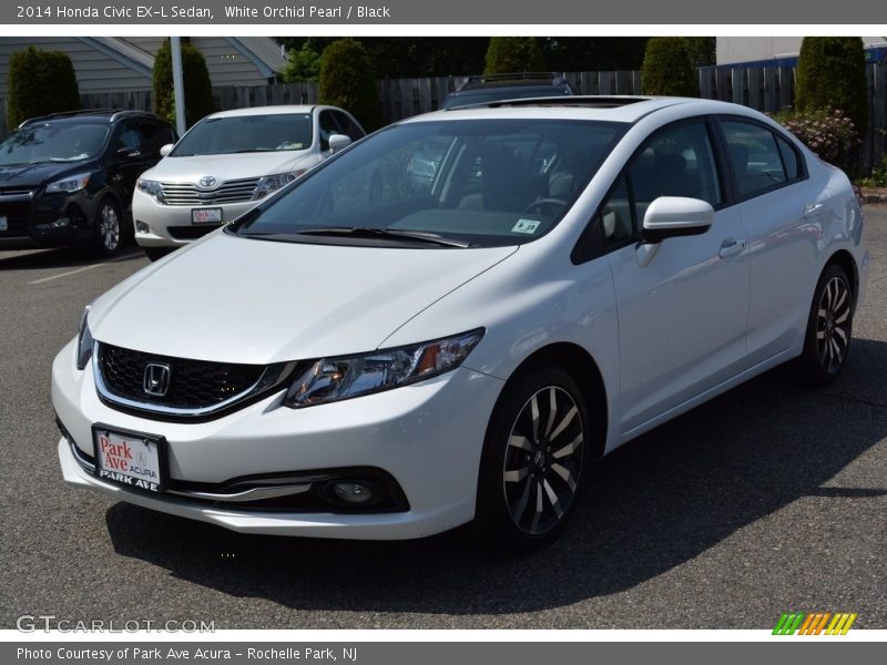 White Orchid Pearl / Black 2014 Honda Civic EX-L Sedan
