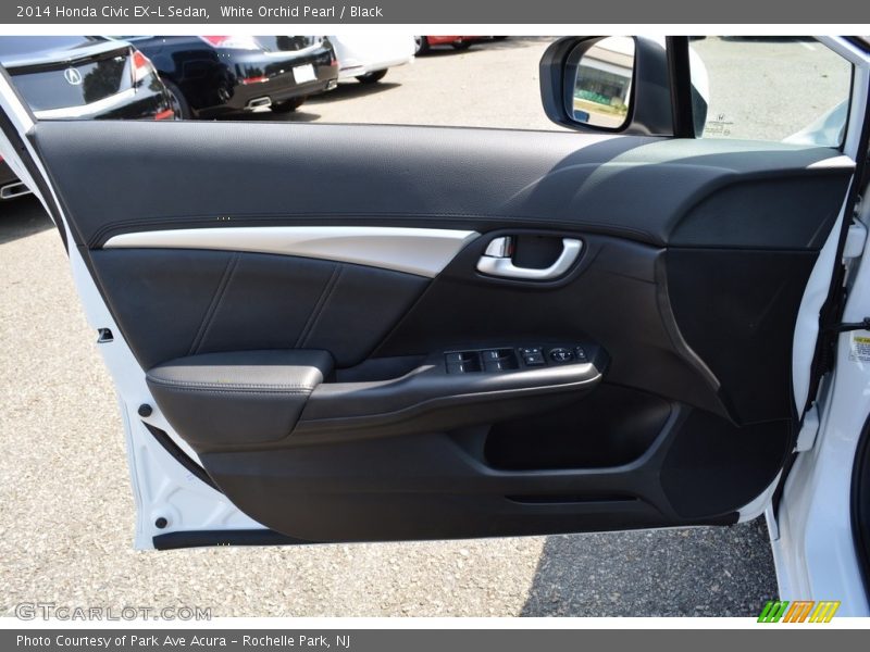 White Orchid Pearl / Black 2014 Honda Civic EX-L Sedan