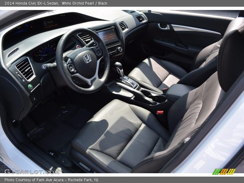 White Orchid Pearl / Black 2014 Honda Civic EX-L Sedan
