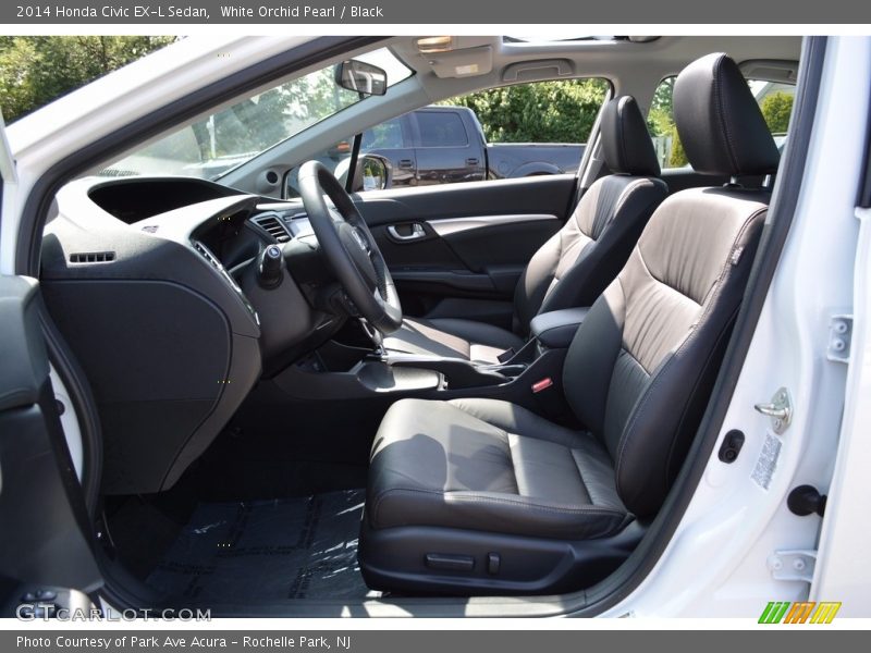 White Orchid Pearl / Black 2014 Honda Civic EX-L Sedan