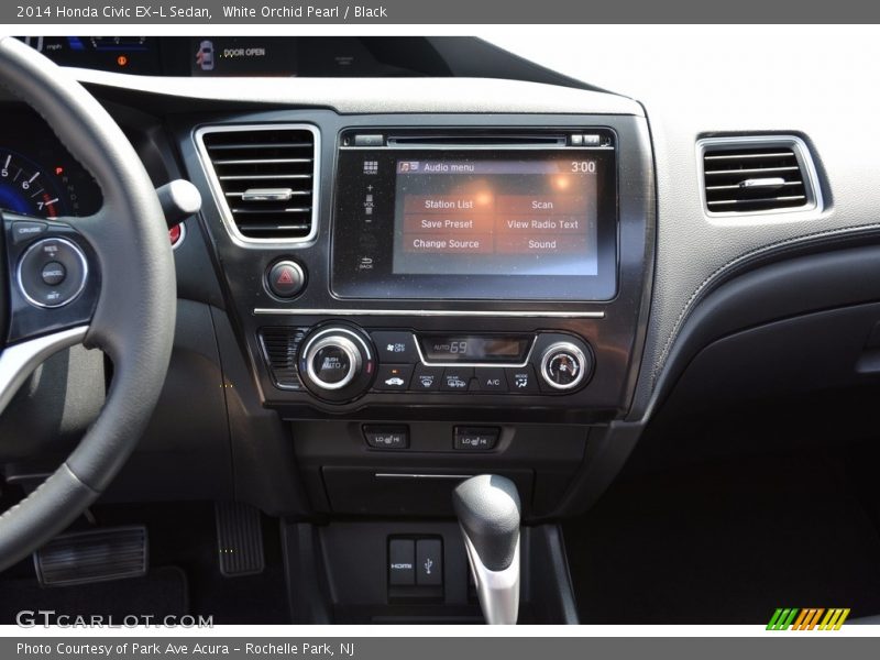 White Orchid Pearl / Black 2014 Honda Civic EX-L Sedan