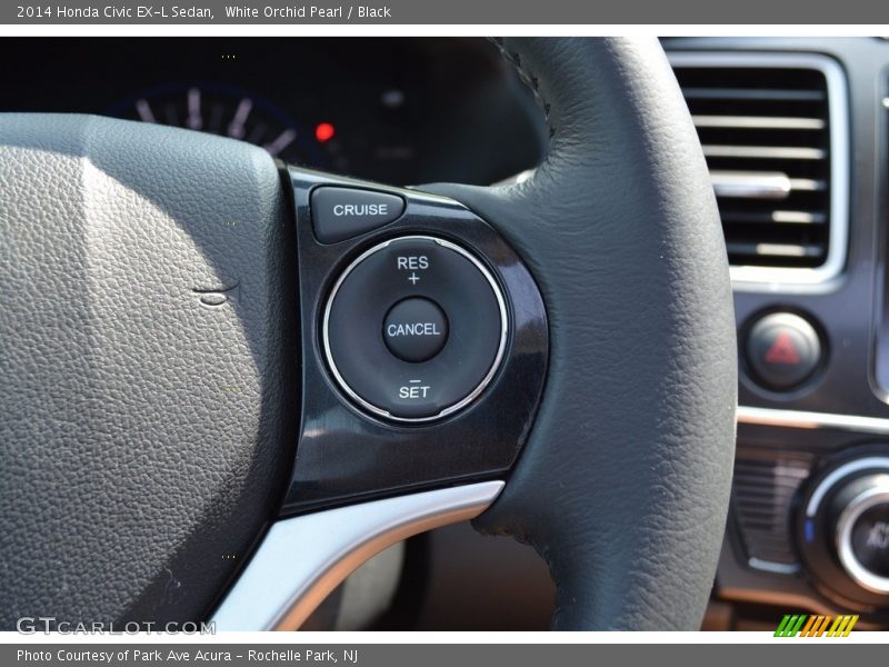 White Orchid Pearl / Black 2014 Honda Civic EX-L Sedan
