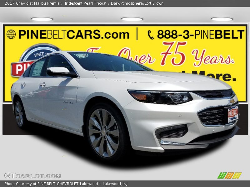 Iridescent Pearl Tricoat / Dark Atmosphere/Loft Brown 2017 Chevrolet Malibu Premier