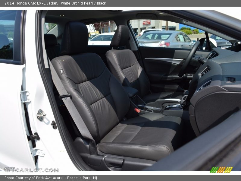 White Orchid Pearl / Black 2014 Honda Civic EX-L Sedan