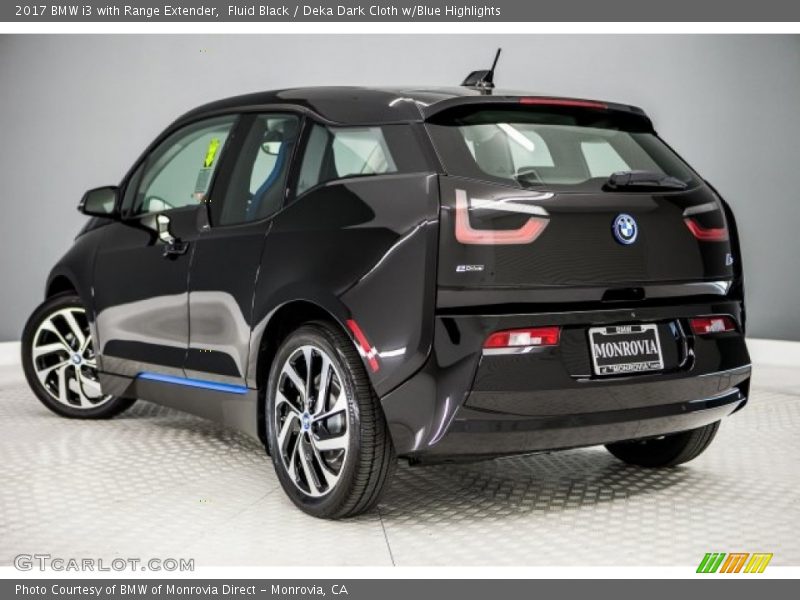 Fluid Black / Deka Dark Cloth w/Blue Highlights 2017 BMW i3 with Range Extender