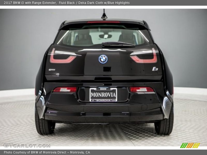 Fluid Black / Deka Dark Cloth w/Blue Highlights 2017 BMW i3 with Range Extender