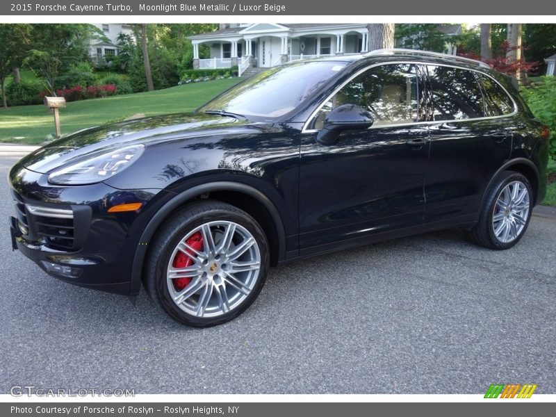 Moonlight Blue Metallic / Luxor Beige 2015 Porsche Cayenne Turbo