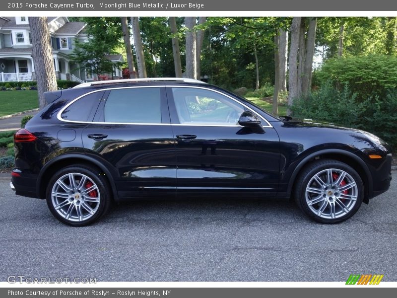 Moonlight Blue Metallic / Luxor Beige 2015 Porsche Cayenne Turbo