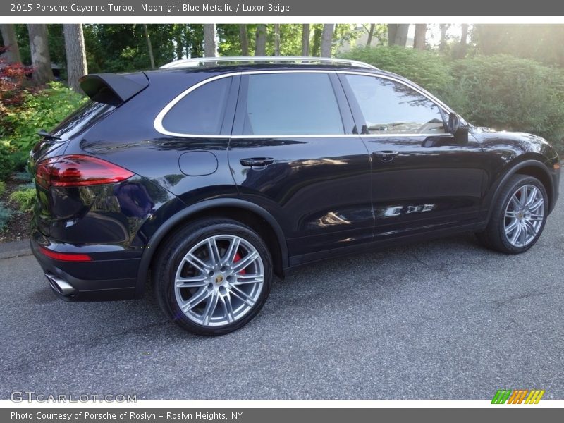 Moonlight Blue Metallic / Luxor Beige 2015 Porsche Cayenne Turbo