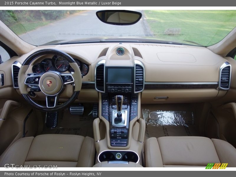 Moonlight Blue Metallic / Luxor Beige 2015 Porsche Cayenne Turbo