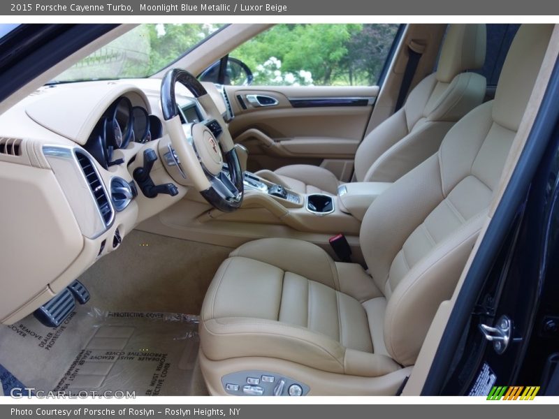 Moonlight Blue Metallic / Luxor Beige 2015 Porsche Cayenne Turbo