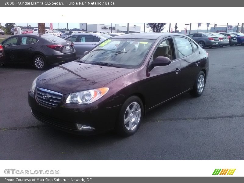 Purple Rain Metallic / Beige 2008 Hyundai Elantra GLS Sedan