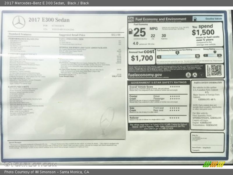 Black / Black 2017 Mercedes-Benz E 300 Sedan
