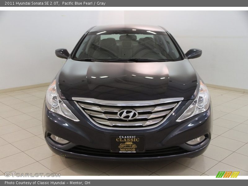 Pacific Blue Pearl / Gray 2011 Hyundai Sonata SE 2.0T
