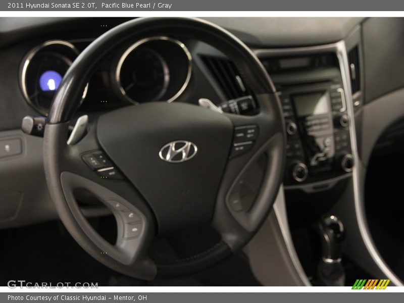 Pacific Blue Pearl / Gray 2011 Hyundai Sonata SE 2.0T
