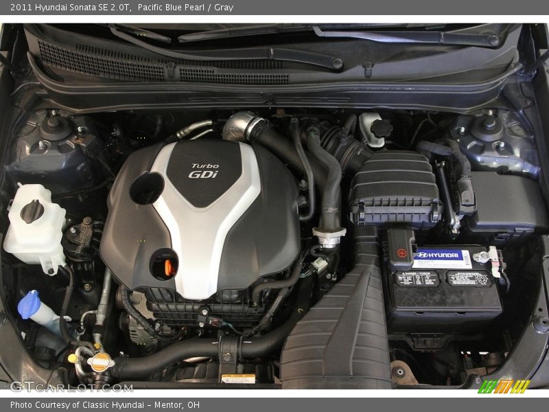 Pacific Blue Pearl / Gray 2011 Hyundai Sonata SE 2.0T