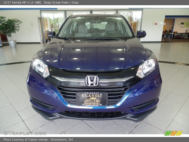 Deep Ocean Pearl / Gray 2017 Honda HR-V LX AWD