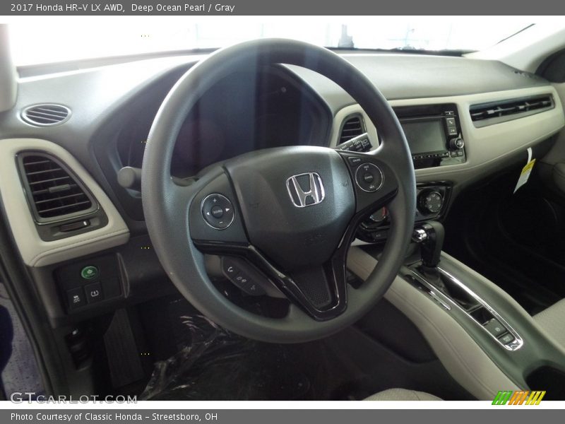Deep Ocean Pearl / Gray 2017 Honda HR-V LX AWD