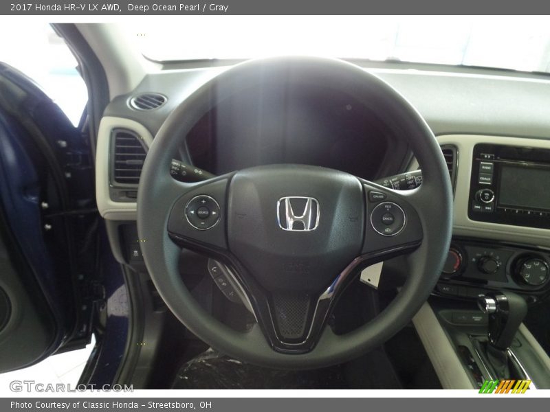 Deep Ocean Pearl / Gray 2017 Honda HR-V LX AWD