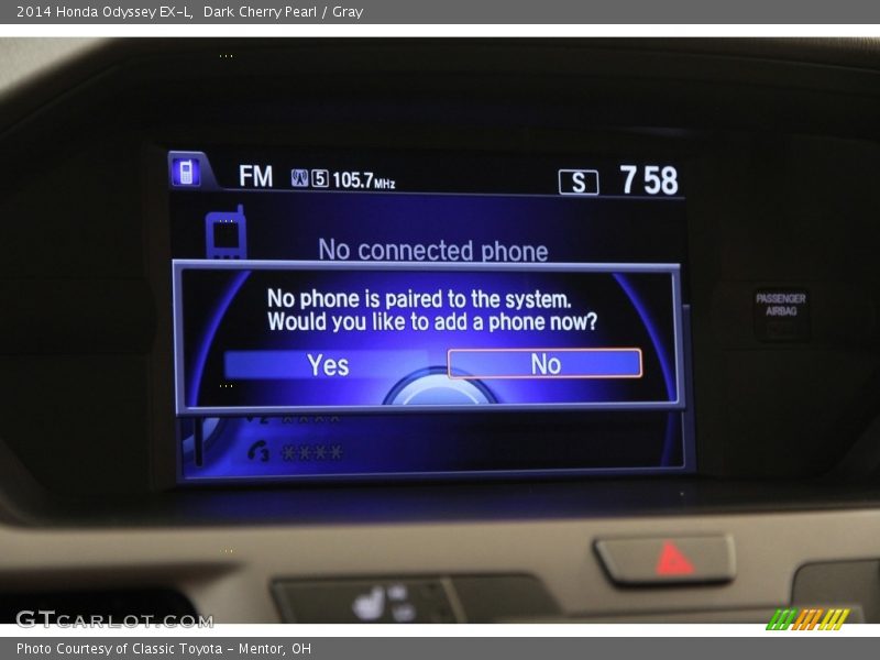 Dark Cherry Pearl / Gray 2014 Honda Odyssey EX-L