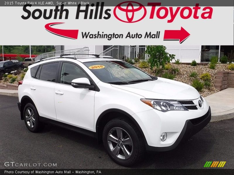 Super White / Black 2015 Toyota RAV4 XLE AWD
