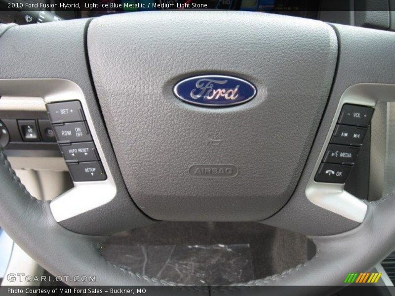 Light Ice Blue Metallic / Medium Light Stone 2010 Ford Fusion Hybrid