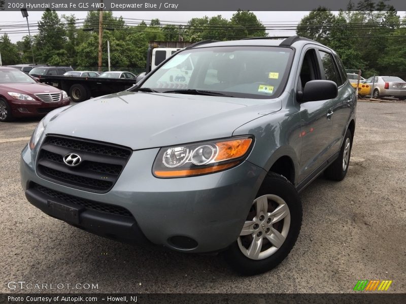 Deepwater Blue / Gray 2009 Hyundai Santa Fe GLS 4WD