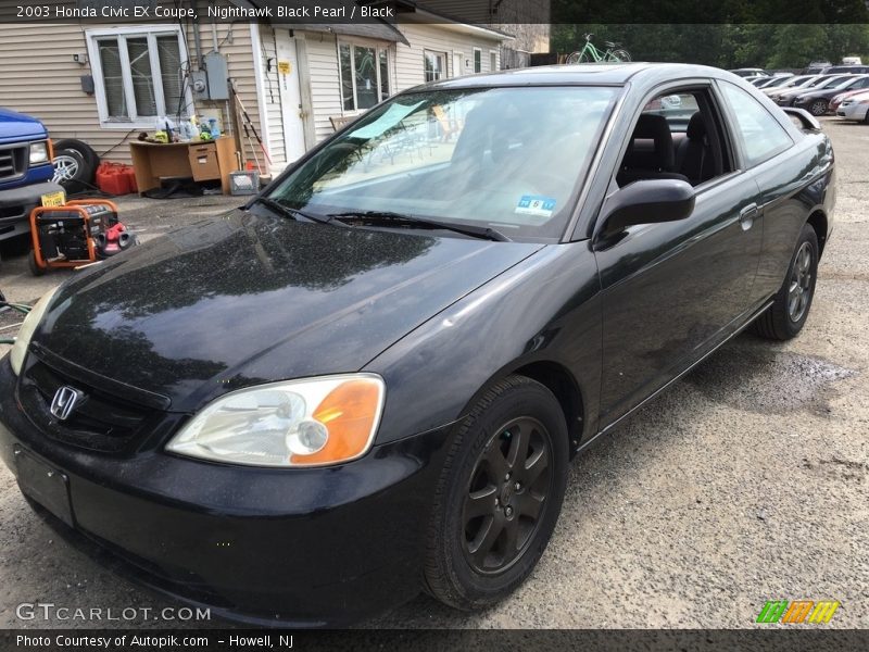 Nighthawk Black Pearl / Black 2003 Honda Civic EX Coupe