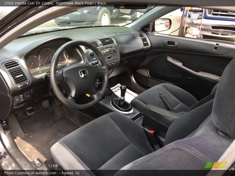 Nighthawk Black Pearl / Black 2003 Honda Civic EX Coupe